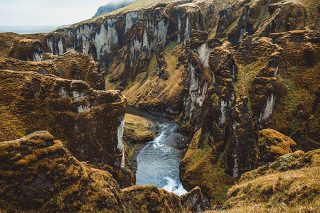 冰岛的Fjadrargljufur独特的景色图片