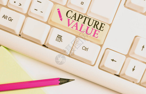 手写文本书写捕获值概念照片客户关系满足需求品牌强度保留白色pc键盘图片