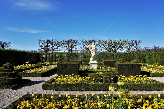 美丽的低德国花朵园在Herrenhausen图片