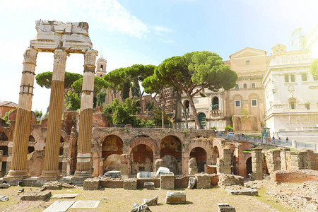 凯撒论坛和意大利罗马的金星Genetrix神庙古罗马图片