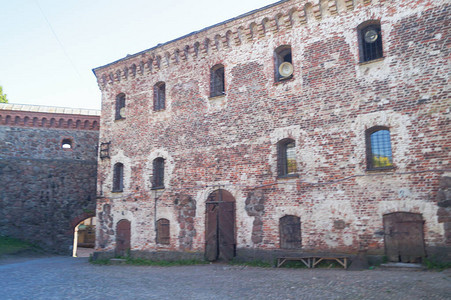 中世纪堡垒维堡城ussia的老历史建筑图片