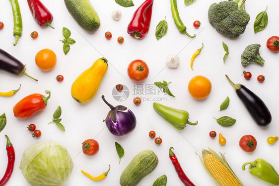 健康蔬菜背景有辣椒西红柿图片