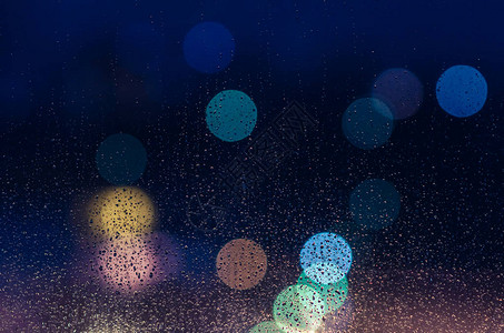 玻璃窗上有雨滴图片