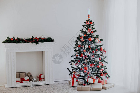 为圣诞节假期装饰的房间新年树礼物201图片