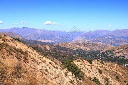 乌兹别克斯坦Chimgan附近天山脉风景图示Tian背景图片
