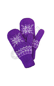 一对粉色的Lilac紫形编织手套图片