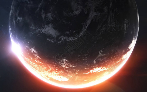 令人敬畏的美丽地球行星在寒冷和温暖的光线下美航空天局提供的这图片