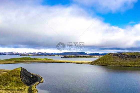 冰岛Myvatn湖的斯库图斯塔瓦图片