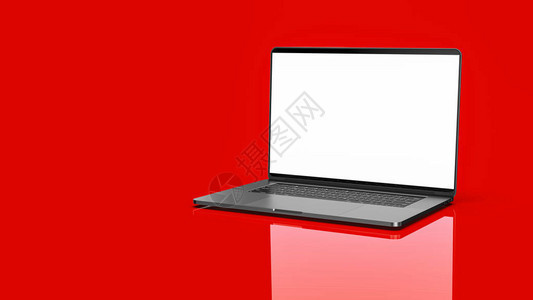 笔记本电脑红色背景的模板模板图片