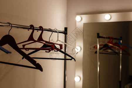 带镜子和衣架的时尚走廊内饰图片