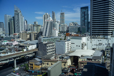 Road看到泰国曼谷市景天线图片