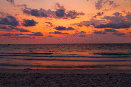 日落海地平线风景热带海滩自图片