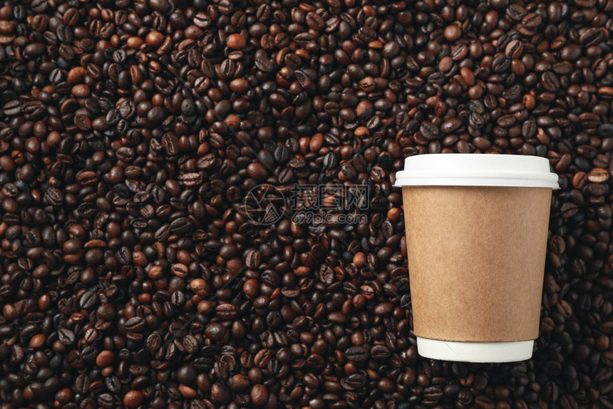 咖啡豆背景空白咖啡杯文本空图片