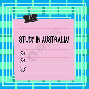 显示在澳大利亚学习的文字符号商务照片文本进入国外订单完成您的学习纸线活页夹纸板空白方形笔图片