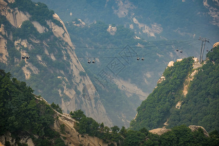 陕西省华山北峰山顶缆车图片