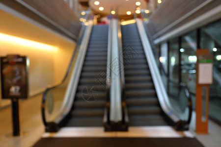 现代商业建设地下的扶梯楼图象模糊背景图片