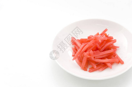 日式餐盘红姜背景