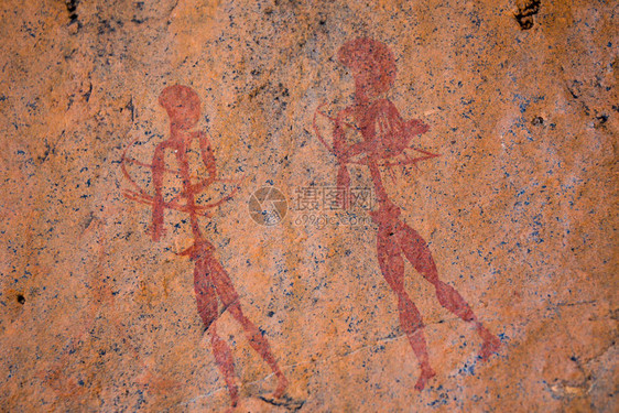原始的古代布须曼岩画艺术图片
