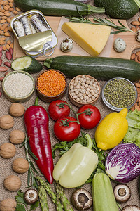 健康饮食和长寿的概念欧米茄3蛋白质的食物来源饮食和生活方式的健康食品图片