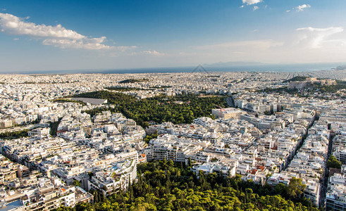 雅典令人惊叹的日落Lycabe图片