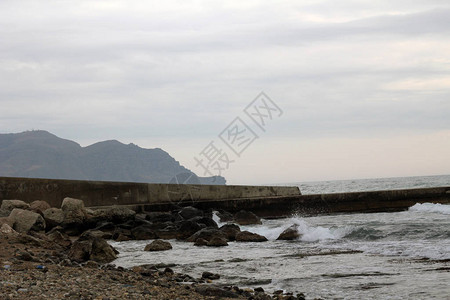 海景海滨长廊冬季海克里米亚图片