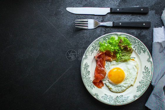 炸鸡蛋健康食品美味零食菜单概念食物背景顶视图片