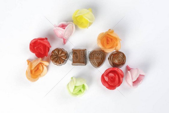 巧克力松露食用可食毛巾纸玫瑰花饼装饰图片