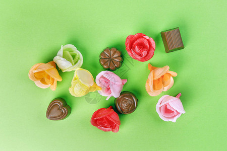 巧克力松露食用可食水衣纸玫瑰花饼装背景图片