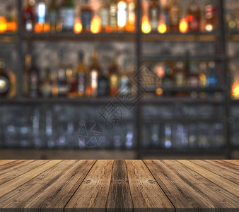 灯光模糊的酒吧木图片