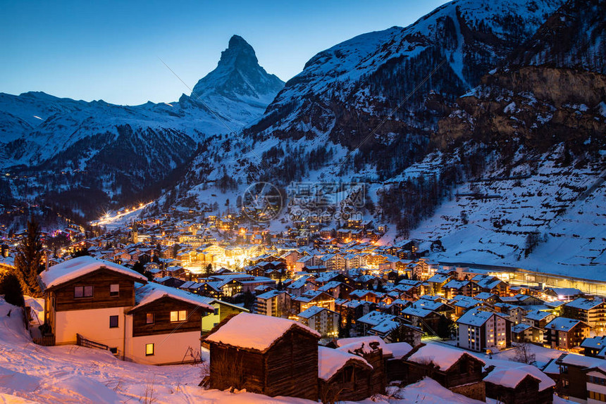 Zermatt的Matterhorn峰高清图片下载-正版图片506377766-摄图网