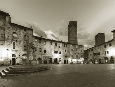 欧洲意大利托斯卡纳的中世纪村SanGimignanoSanGim图片