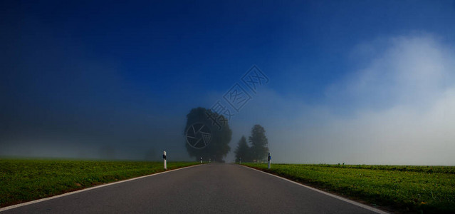 通往未来的道路有通往地平线的路雾天图片