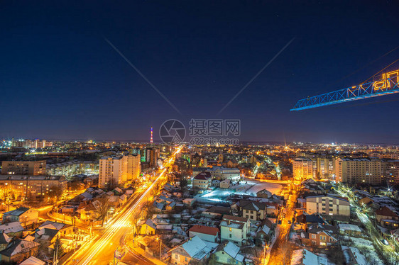 从高处看乌克兰城市夜景图片