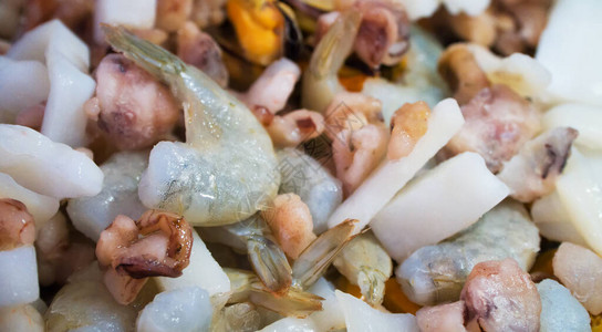海产食品混合物鱿鱼虾图片