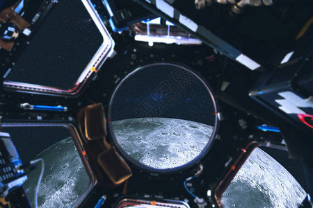 从空间站发光器到月球的深空视图深空旅程本图像由美国航天图片