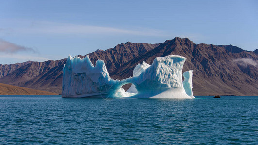 夏季格陵兰岛冰山的风景阳光天候观图片