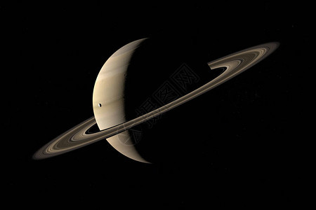 卫星Janus在外层空间围绕土星行运行图片
