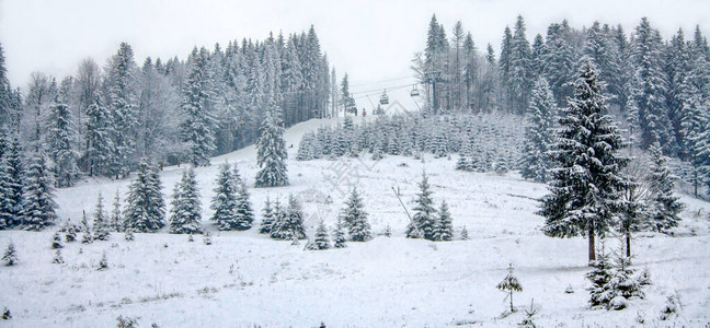 滑雪度假胜地背景横幅图片