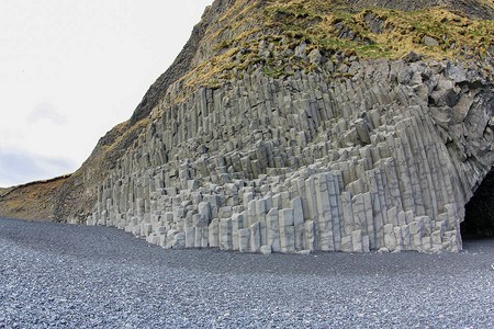 冰岛的轻玄武岩柱形成背景图片