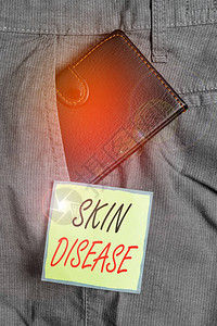 显示皮肤病的文字标志展示影响人体皮肤的任何疾病或症的商业照片图片