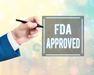 显示FDA批准的概念手写概念含义同意产品或配方是安背景图片