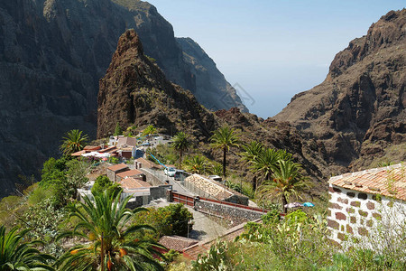 西班牙加那利群岛特内里费岛马斯卡山村和峡谷图片