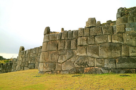古代印加巨石墙的废墟背景图片