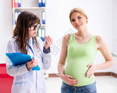 孕妇去看医生进行定期检查图片