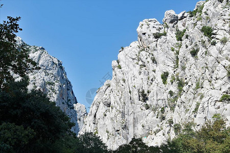 麻辣对虾帕克莱尼察喀斯特河峡谷是克罗地亚的一个公园背景