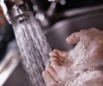 卫生规则饭前洗手用肥皂进行抗菌剂治疗预防感染保护科罗图片