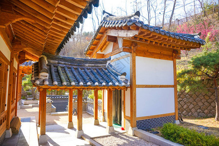 韩国传统建筑木制建筑图片