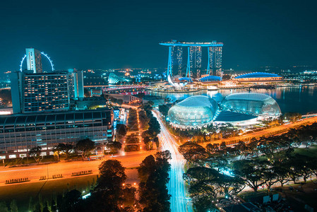 新加坡天线在新加坡的黄昏时段图片