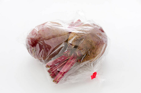 红薯凉粉塑料袋中的红背景