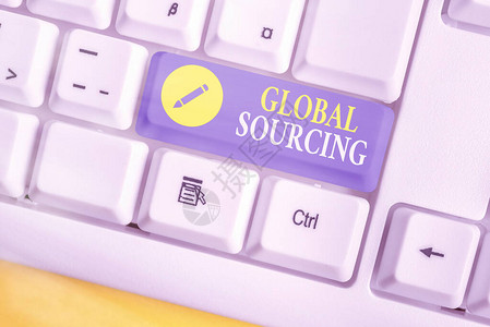 GlobalSourcing商业图片展示从全球商品市场寻找来源做法的文字符号图片